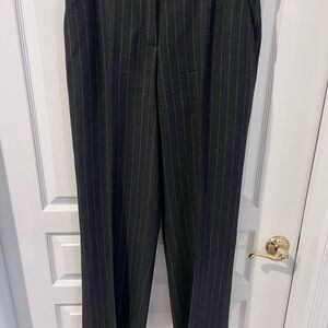Etro Charcoal Wool Pin Stripe Trousers